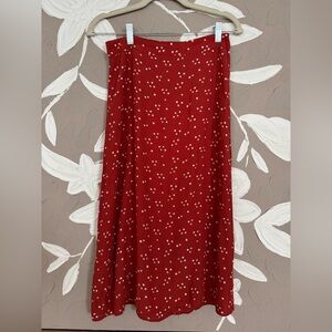 Madewell burnt orange polka dot Midi Skirt